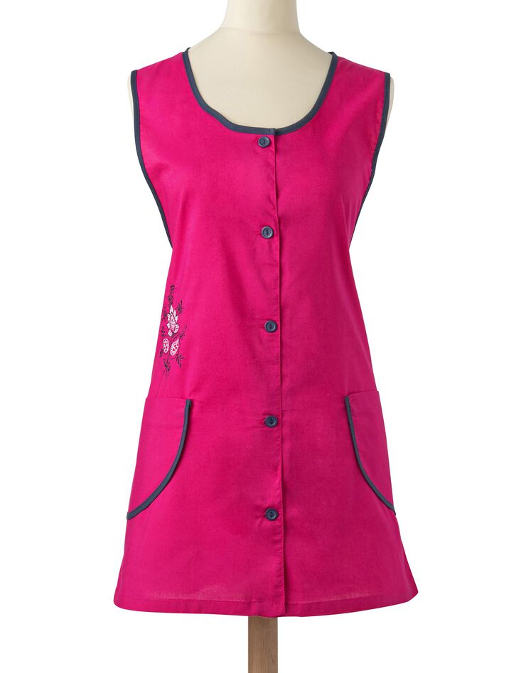 Tablier cuisine brodé 7/8ème sans manches (fuchsia) Tablier cuisine brodé 7/8ème sans manches (fuchsia)