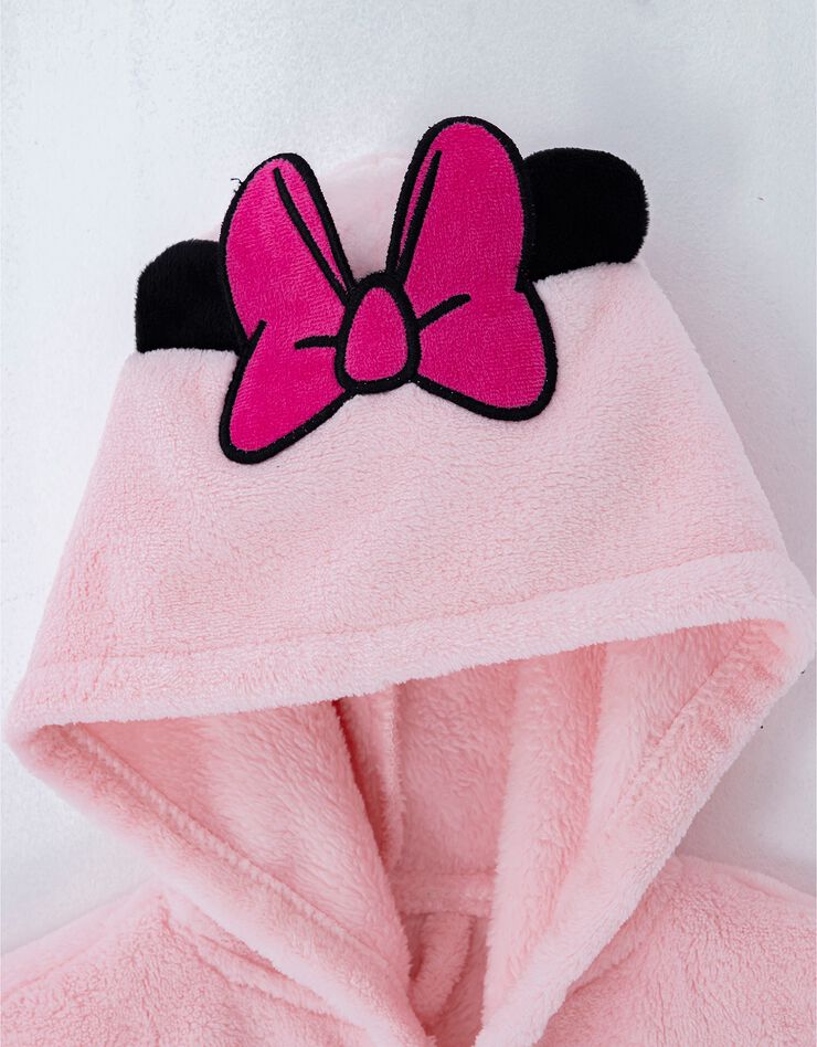 Robe de chambre capuche enfant Minnie® personnalisable - polaire (rose)