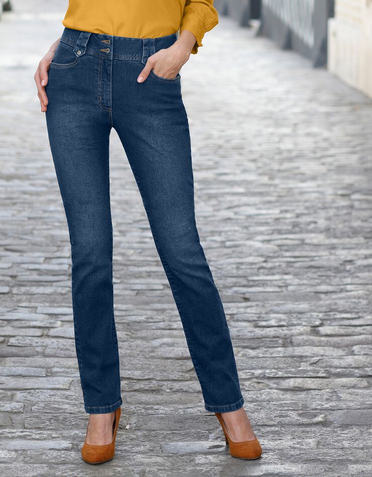Jean droit taille haute - petite stature (dark blue) Jean droit taille haute - petite stature (dark blue)