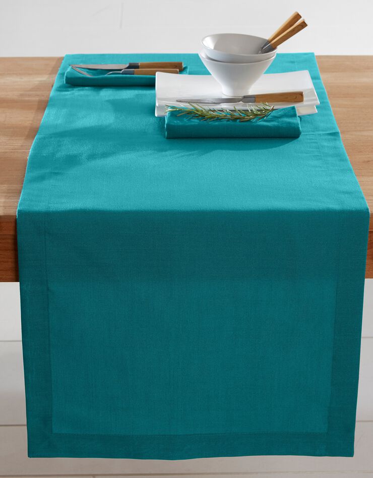 Nappe aspect lin (bleu canard)