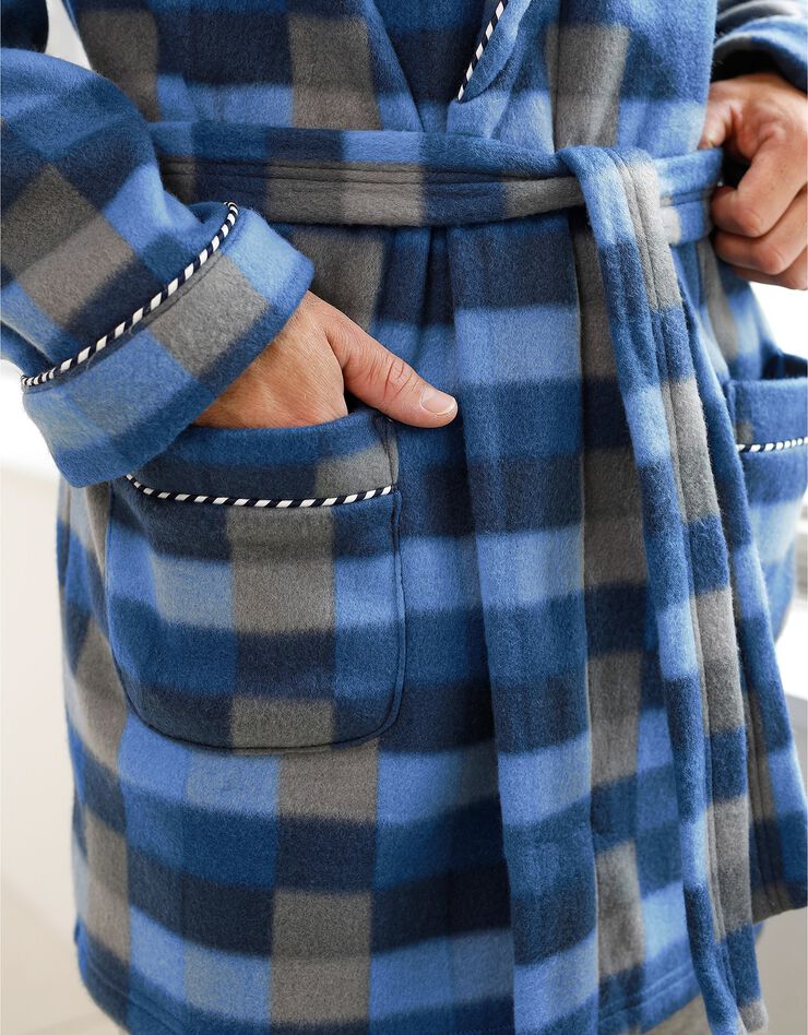 Veste d'intérieur maille polaire (carreaux bleu) Veste d'intérieur maille polaire (carreaux bleu)