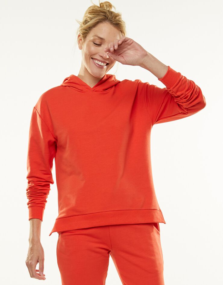 Sweat à capuche, molleton gratté (rouge) Sweat à capuche, molleton gratté (rouge)
