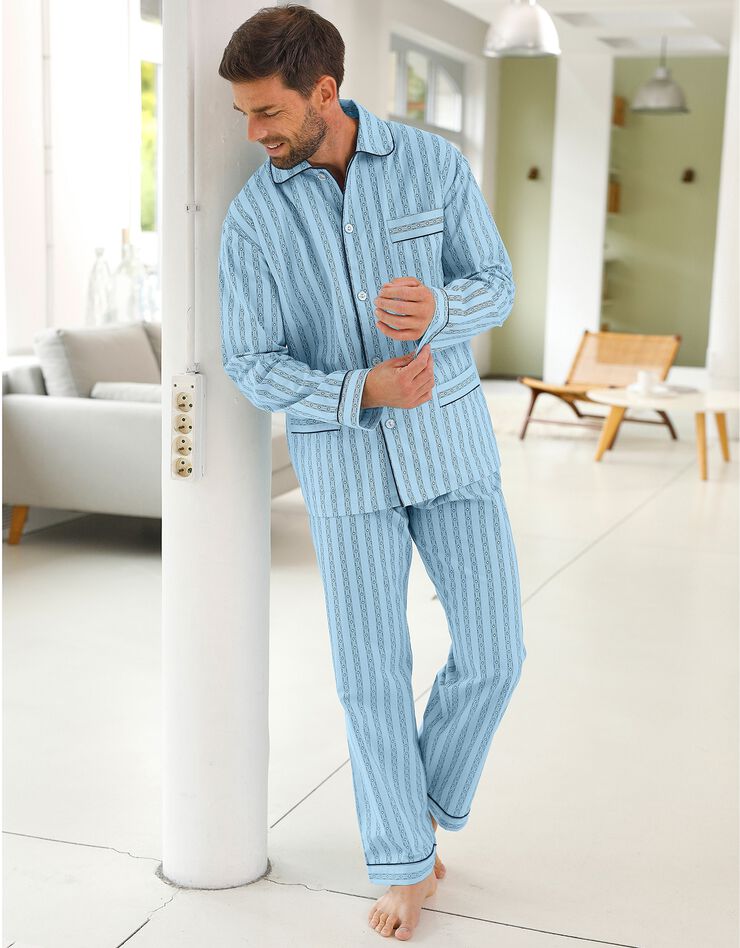 Pyjama - popeline coton (bleu)