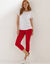 Legging 3/4, bas boutonn&eacute; (rouge)