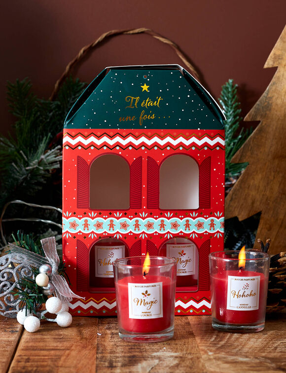 Coffret de 4 bougies parfum&eacute;es (rouge)