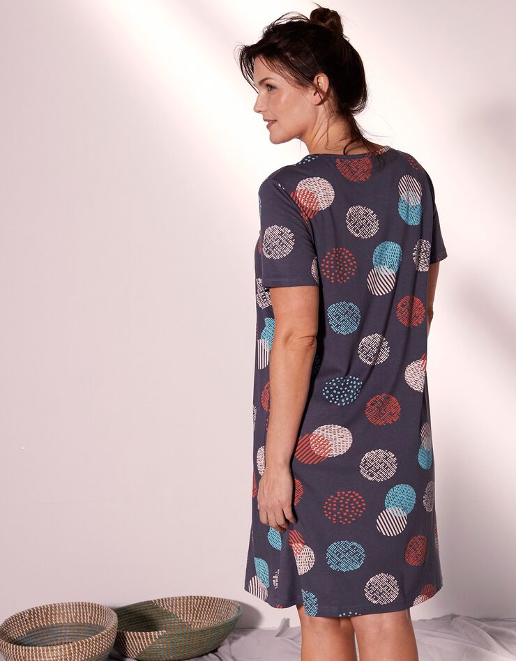 Chemise de nuit courte imprimée graphique (gris anthracite) Chemise de nuit courte imprimée graphique (gris anthracite)