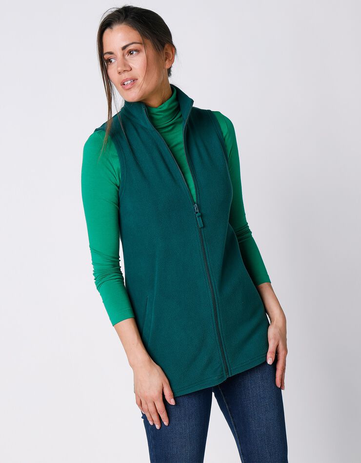 Veste polaire zippée sans manches (vert émeraude) Veste polaire zippée sans manches (vert émeraude)