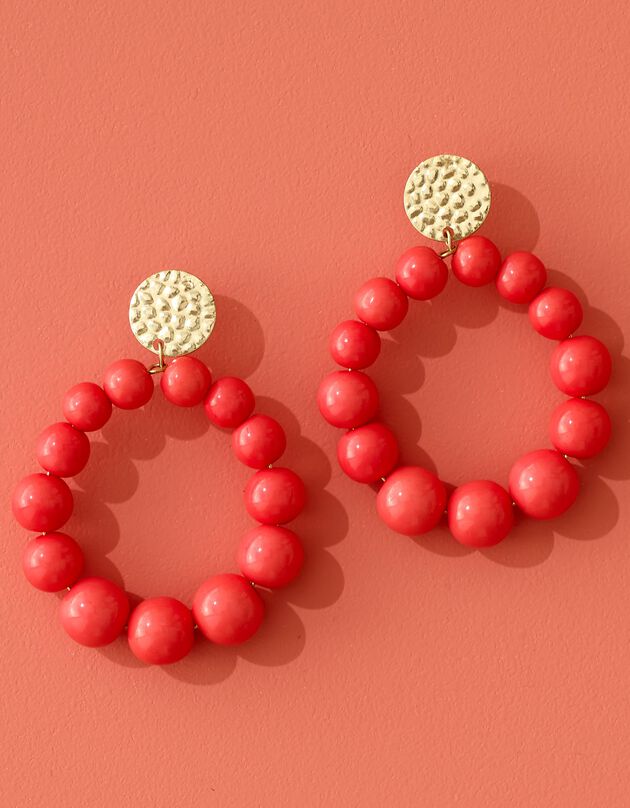 Boucles d'oreilles perles Indian Summer (corail)