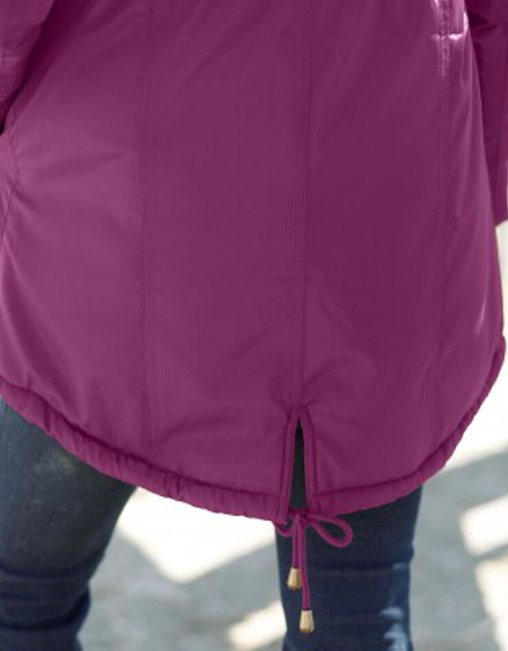 Parka mi-longue doublée maille peluche (prune) Parka mi-longue doublée maille peluche (prune)