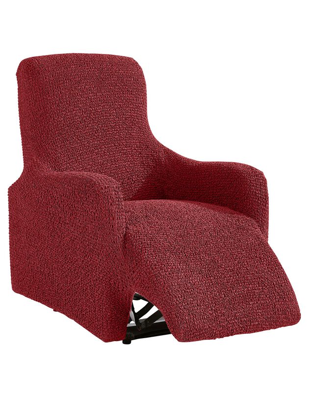 Housse bi-extensible imprimée gaufrée pour fauteuil relax (bordeaux)