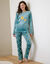 Pyjama pantalon polaire "&eacute;toiles", toucher peluche (bleu gris&eacute;)
