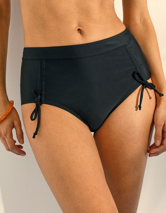 Culotte de bain maxi Solaro, à nouettes (noir)