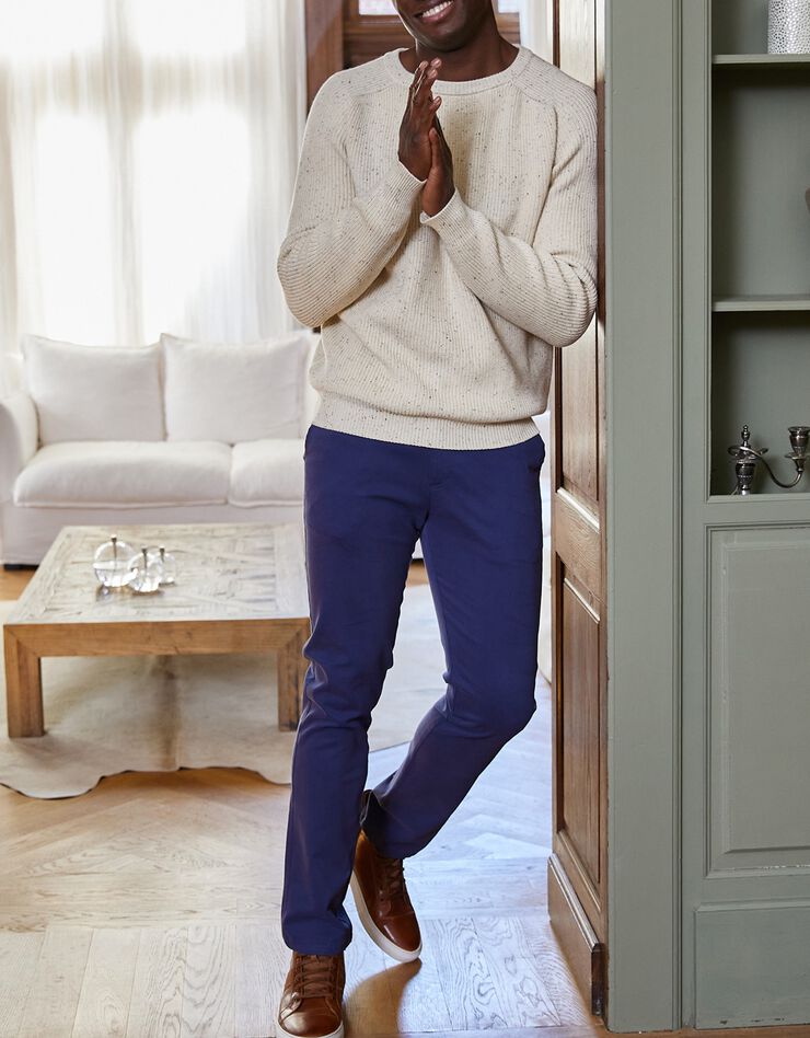 Pull en maille anglaise mouchetée (naturel)
