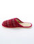 Chaussons mules plates silencieuses - imprimé carreaux (framboise)