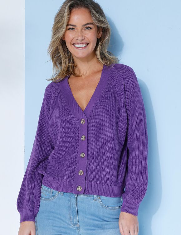 Chemisier Charter Club Taille 3X Plus - Jersey Violet Mat, Manches 3/4 - Neuf Avec étiquettes