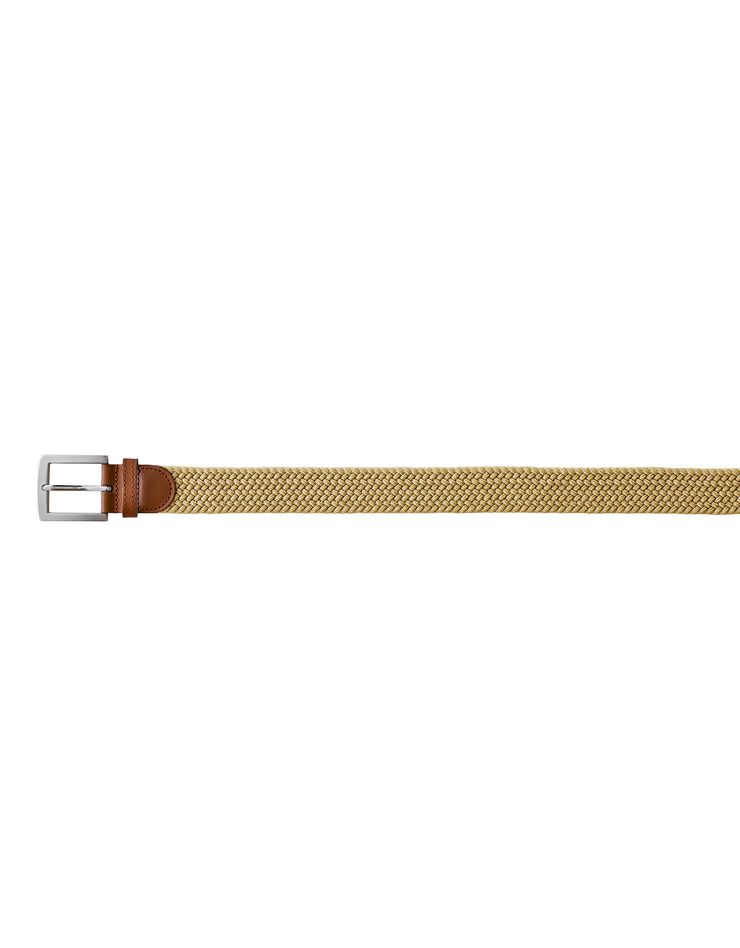 Ceinture tressée extensible finitions cuir (beige) Ceinture tressée extensible finitions cuir (beige)