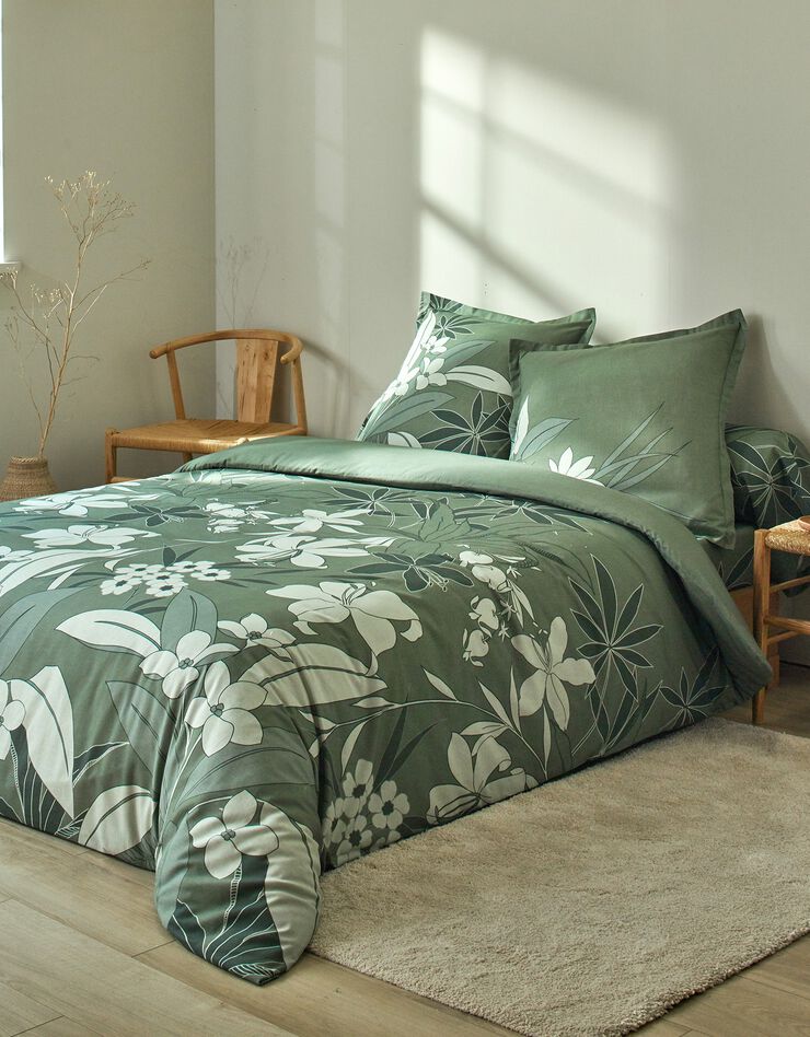 Linge de lit Émilie en coton imprimé  (vert)