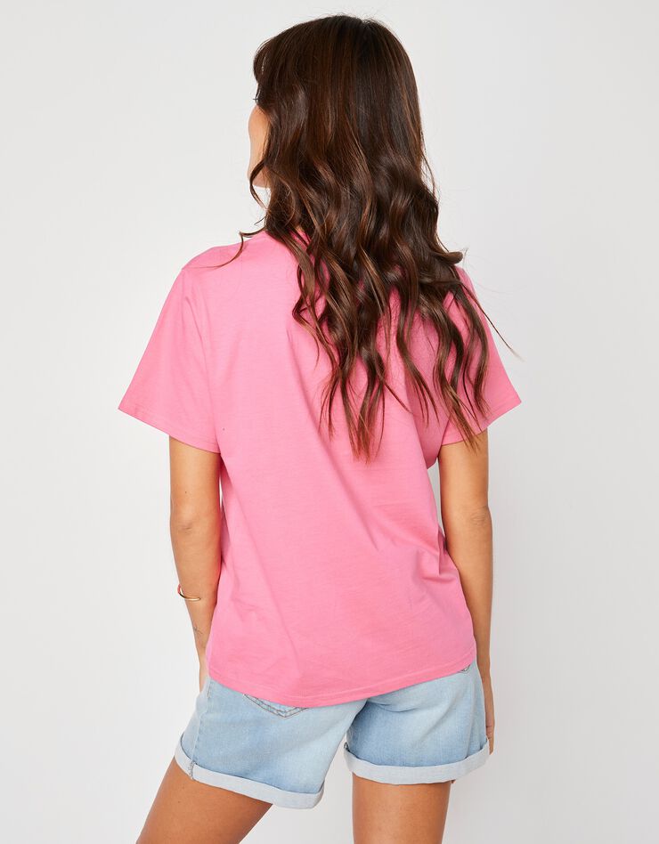 Tee-shirt "loose" en coton, uni (rose) Tee-shirt "loose" en coton, uni (rose)