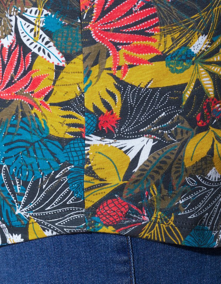 Débardeur boutonné imprimé (bleu / kaki) Débardeur boutonné imprimé (bleu / kaki)
