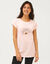 T-shirt col rond imprim&eacute; plac&eacute; (rose p&acirc;le)