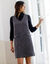 Robe chasuble, en tweed (noir / écru)