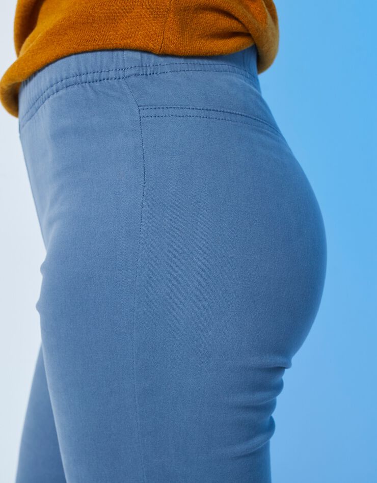 Pantalon sculptant effet ventre plat taille élastiquée (bleu grisé)