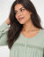 Chemise de nuit longue manches longues unie (tilleul)