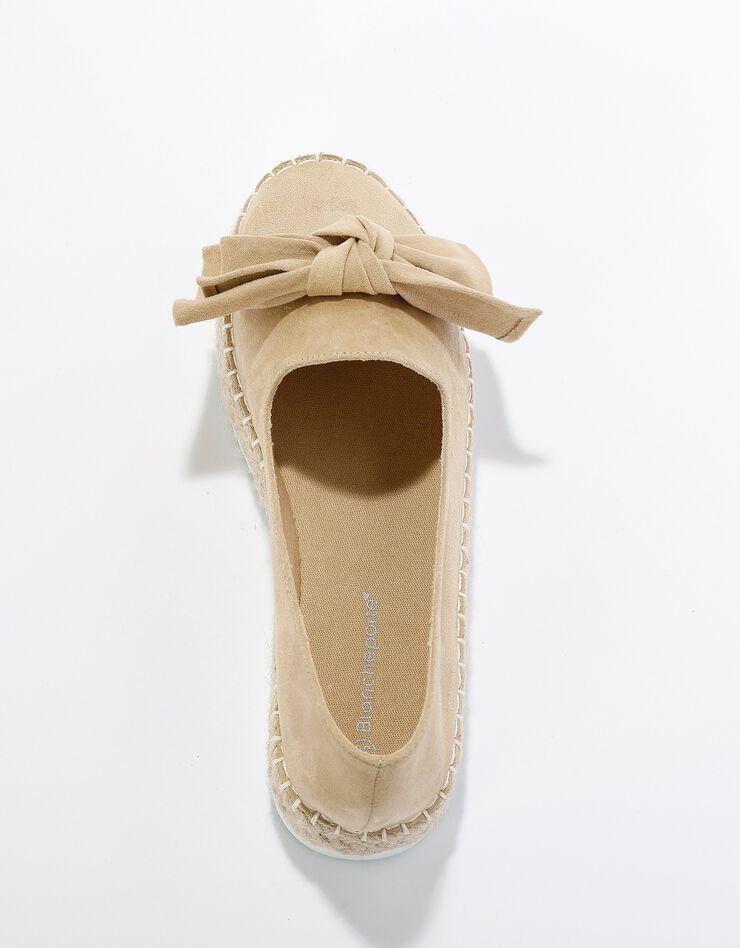 Mocassins espadrilles noeud à semelle corde crantée  (beige)