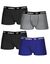 Boxer coton Umbro&reg; - lot de 4 (noir + gris + bleu)