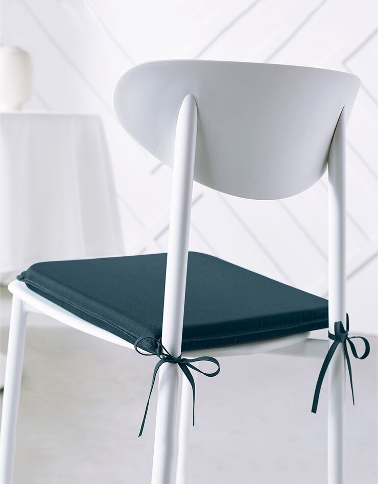 Galette de chaise unie - lot de 2 (bleu paon)