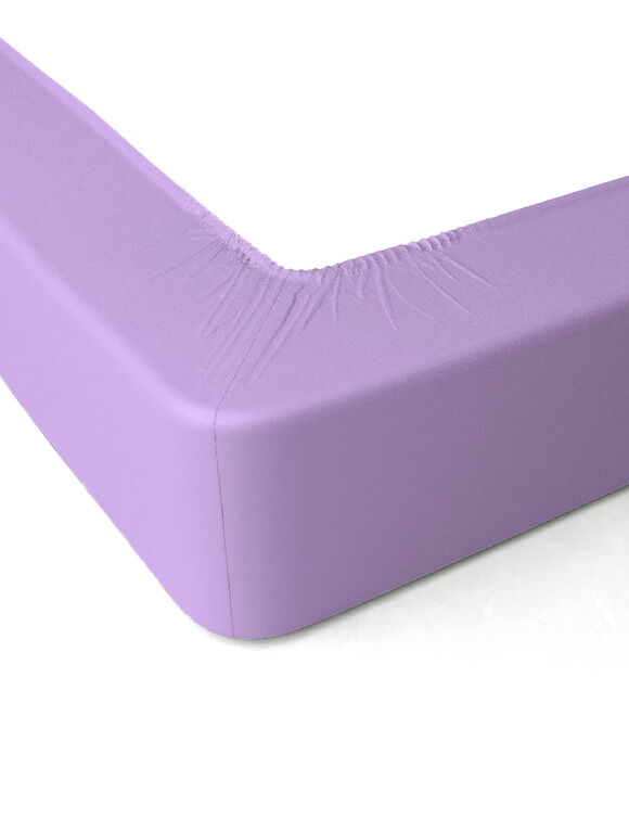 Drap-housse uni percale bonnets 40 cm (parme grisé)