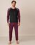 Pyjama pantalong tricolore - lot de 2 (bordeaux / gris)