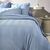 Linge de lit satin rayé (bleu grisé)