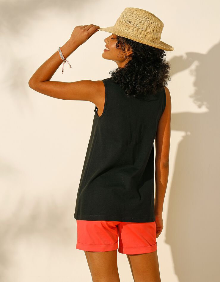 Débardeur uni plastron macramé (noir) Débardeur uni plastron macramé (noir)
