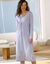 Chemise de nuit imprim&eacute;e fleurie manches longues (parme)