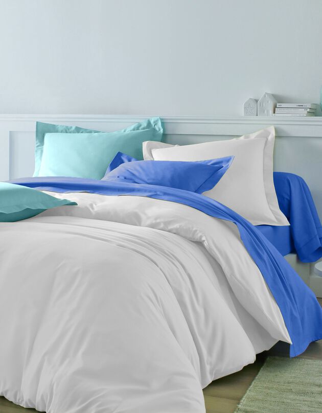 Linge de lit uni coton (blanc)