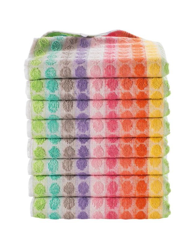 Essuie-mains éponge pois rayures - lots (multicolore)