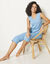 Pyjama court imprimé pois (bleu)