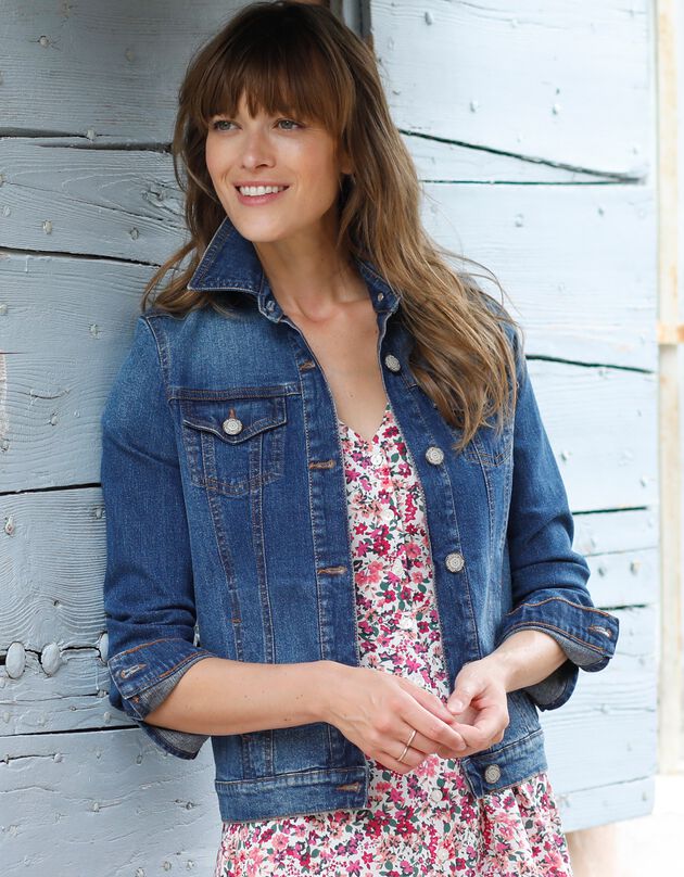 Veste boutonnée en jean (stone)