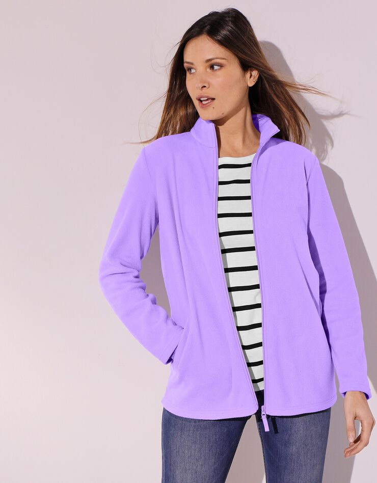 Veste polaire zippée manches longues (parme) Veste polaire zippée manches longues (parme)