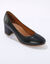 Escarpins bout arrondi cuir lisse (noir)