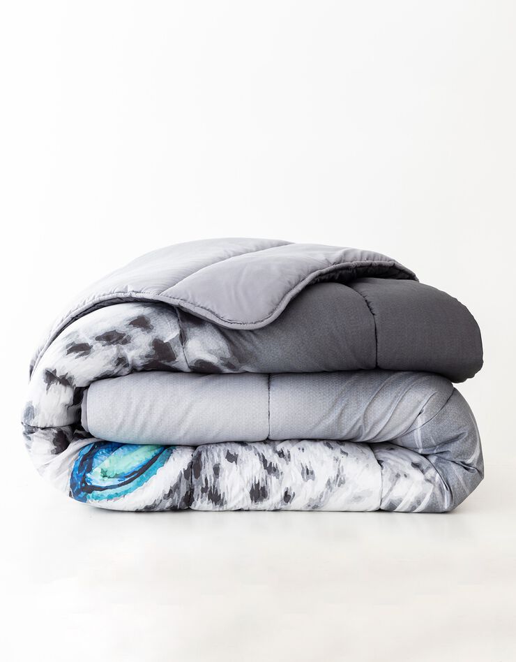 Couette microfibre imprimée Guépard - 400g/m² (noir)