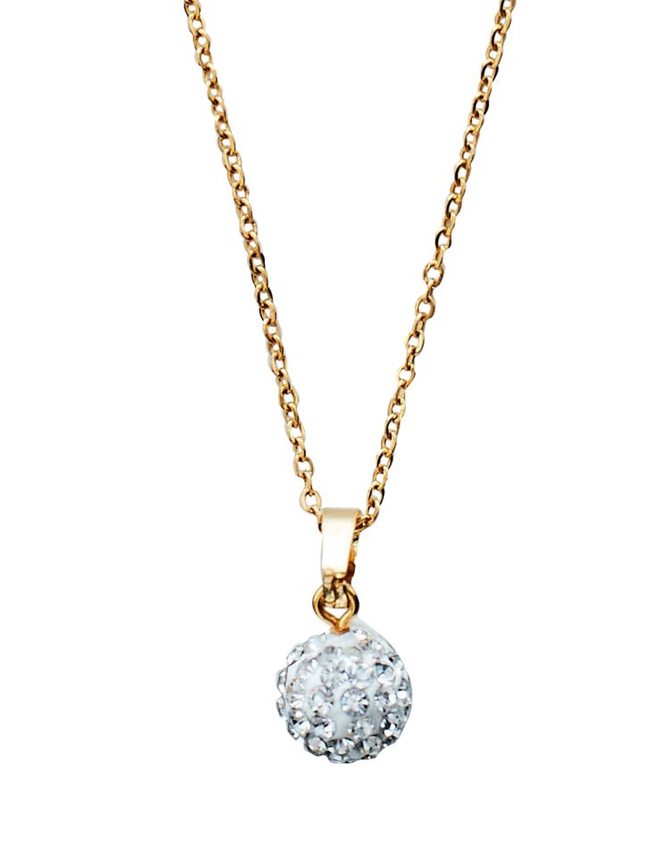 Collier boule cristaux et doré or fin (doré)