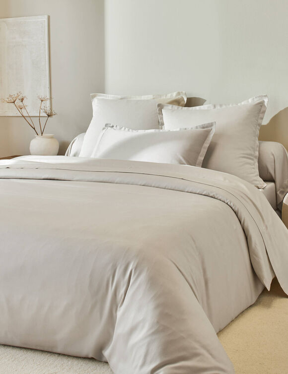 Linge de lit satin uni (beige clair)