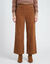 Pantalon large en velours c&ocirc;tel&eacute; effet pont (noisette)