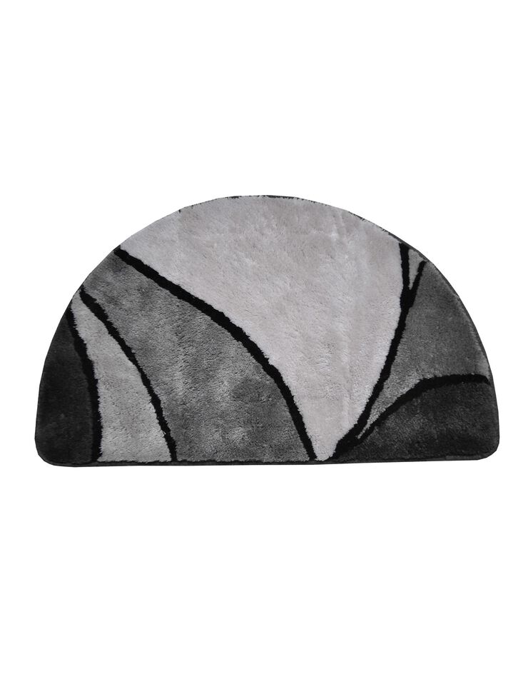 Tapis de bain demi-lune motif minéral (gris)