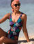 Maillot de bain 1 pièce imprimé Malaya (noir / multicolore)