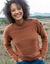 Pull col montant, maille poilue fantaisie (caramel)