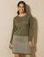 Robe pull, base jacquard (kaki / doré)
