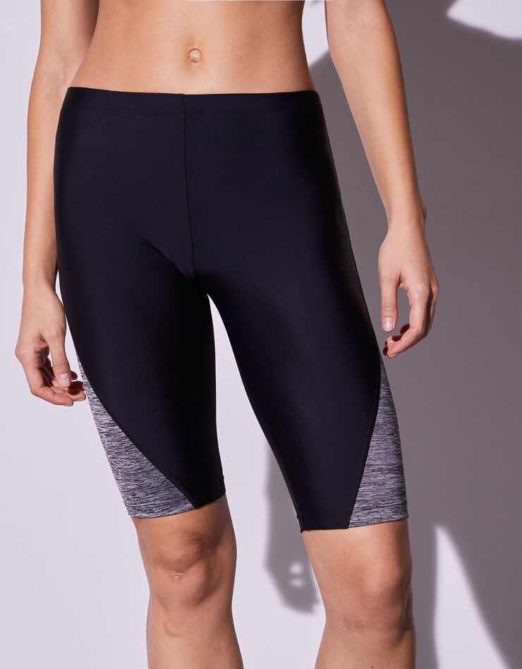 Short cycliste de sport en stretch (noir / gris)